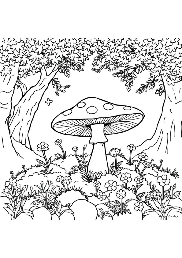 Psychedelic Mushroom Coloring Pages