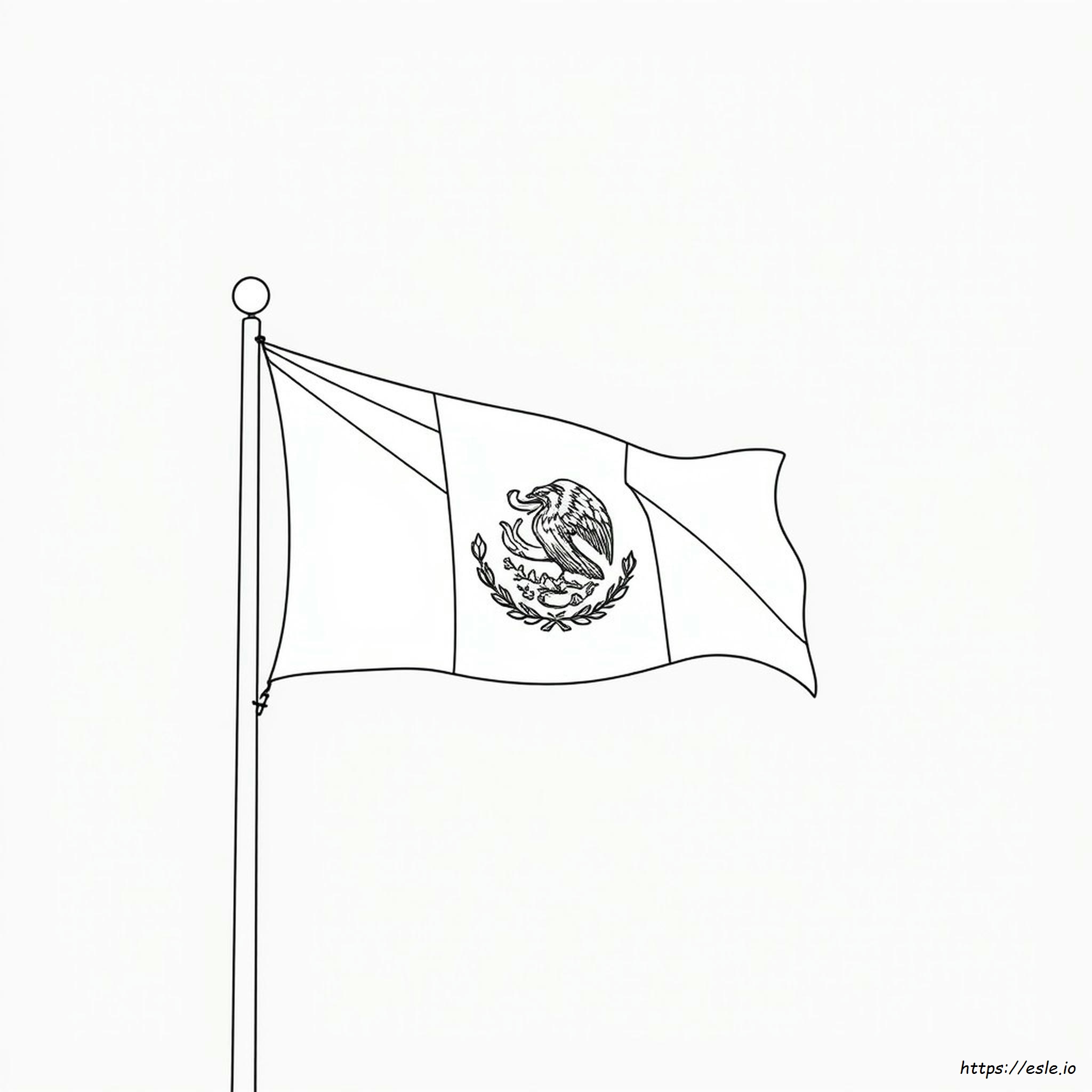 Einfache Mexiko Flagge Ausmalbilder