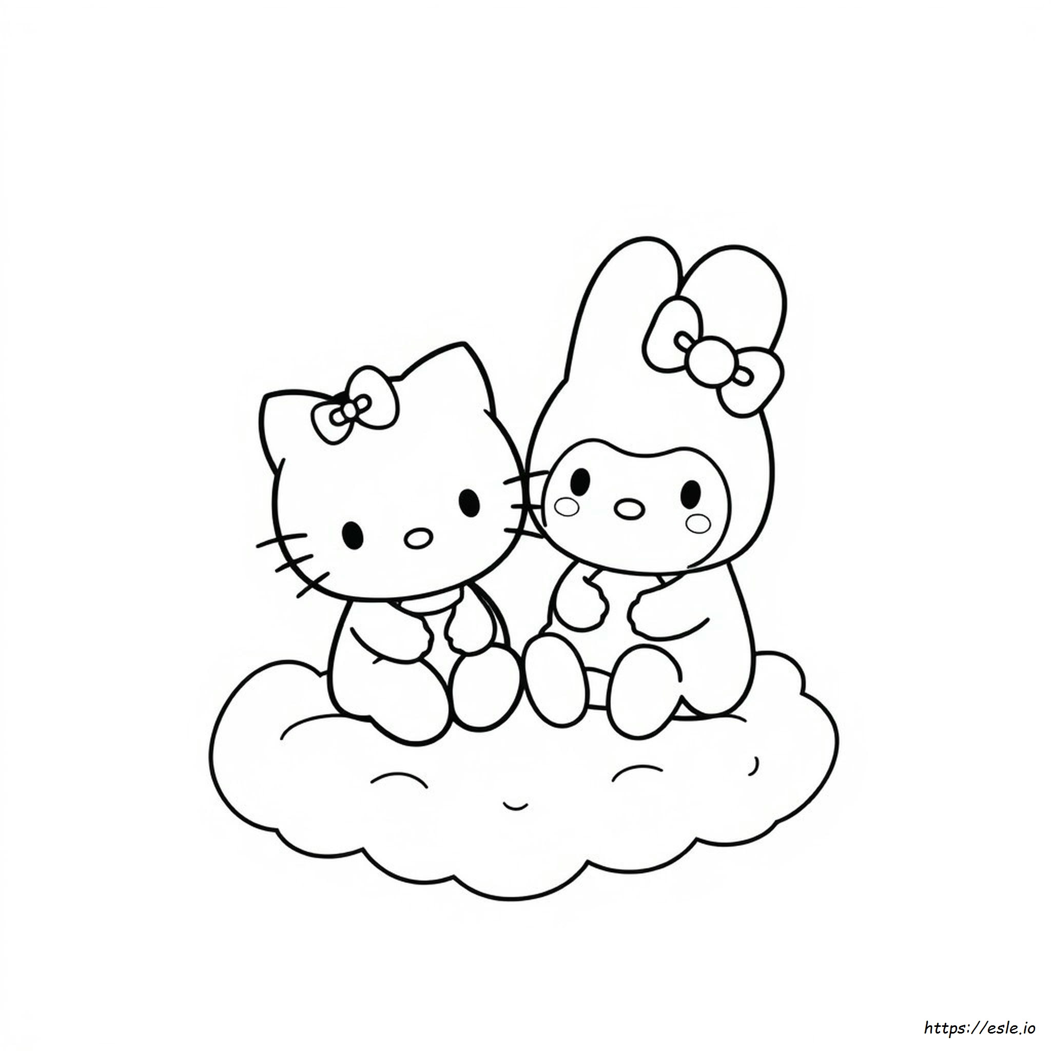 Hello Kitty Cinnamoroll Coloring
