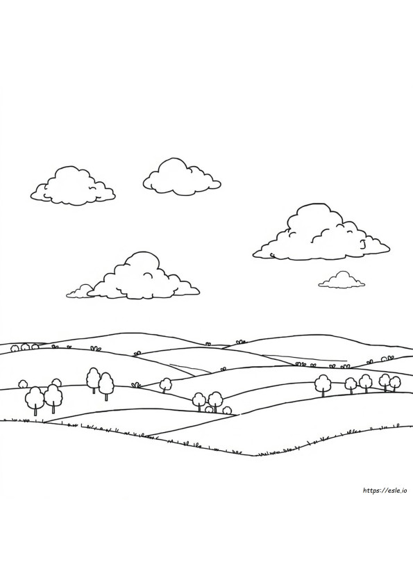 Desenho De Paisagem Para Colorir