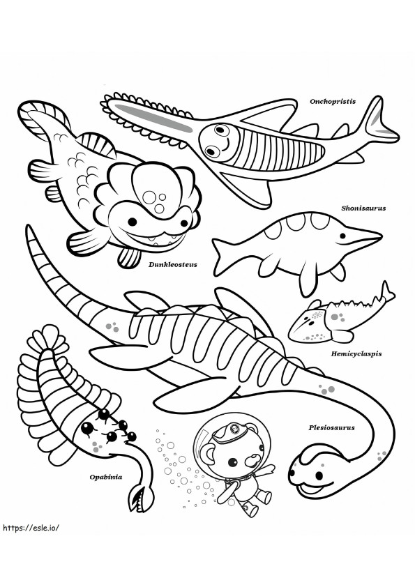 Coloriage Octonautes Créatures de l'océan à imprimer dessin