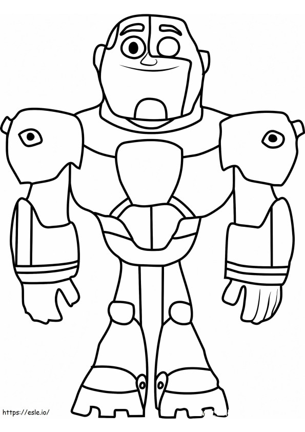 Cyborg Smiling coloring page