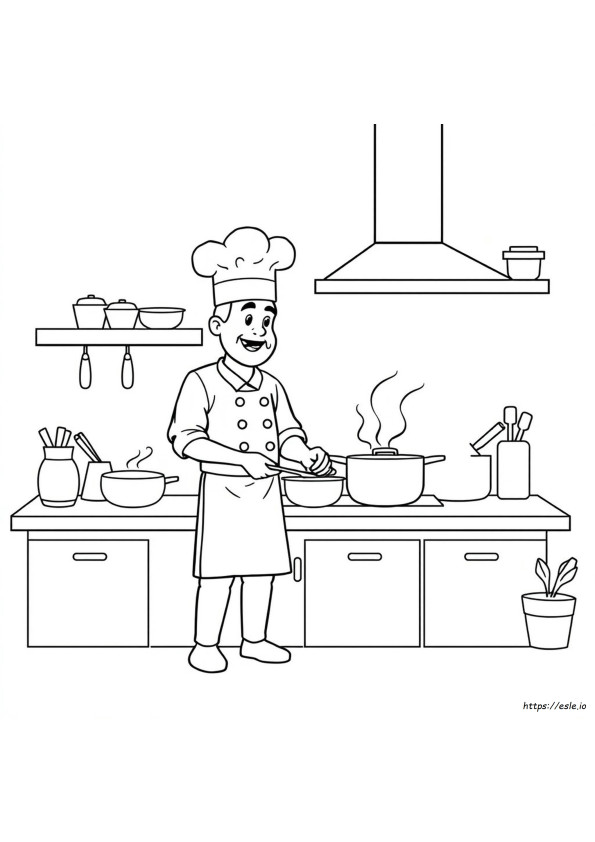 Coloriage Chef Cuisinier