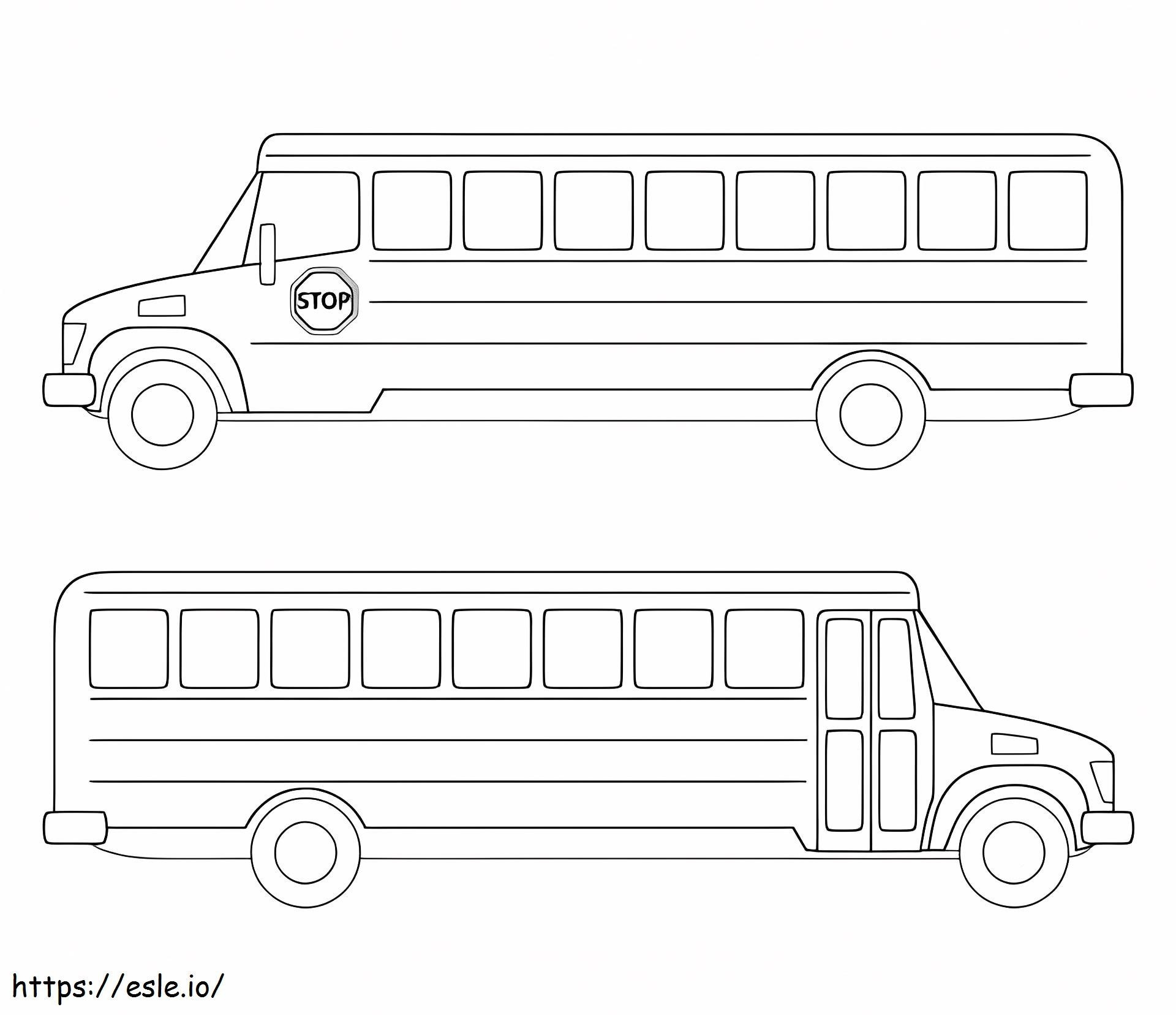 İki Okul Otobüsü boyama