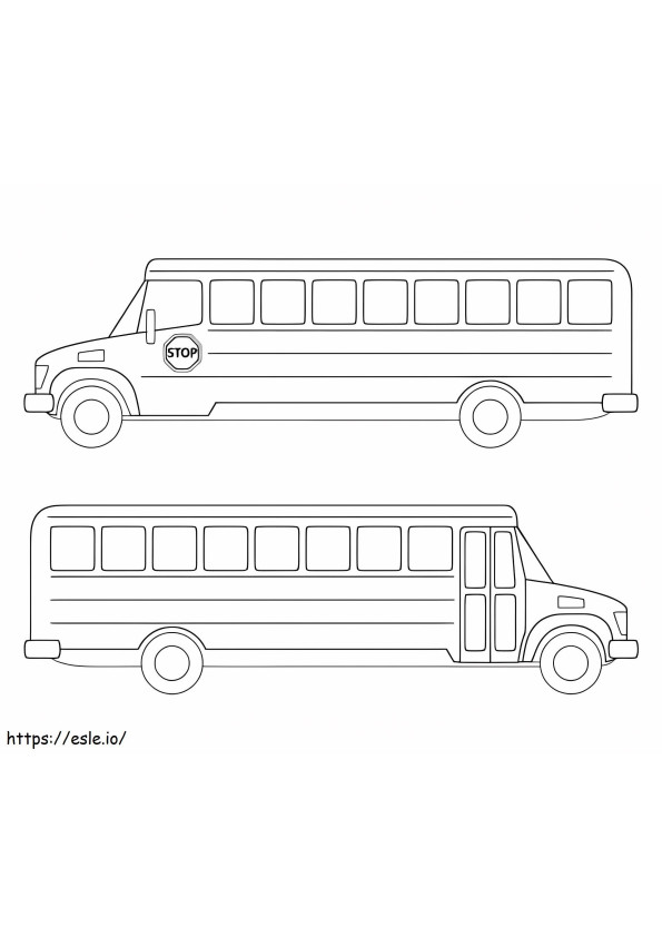 Kaksi koulubussia värityskuva