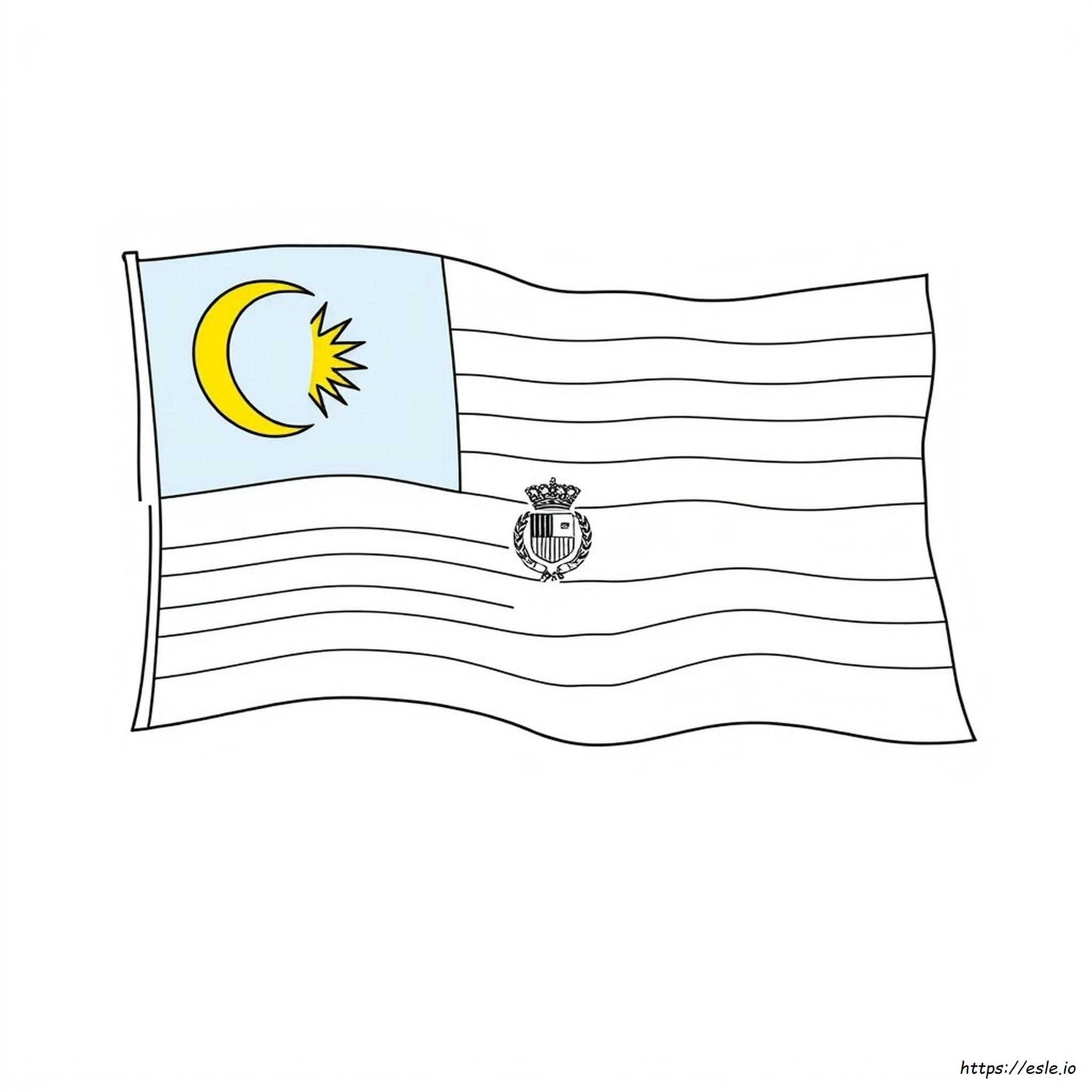 Printable Malaysia Flag Colouring