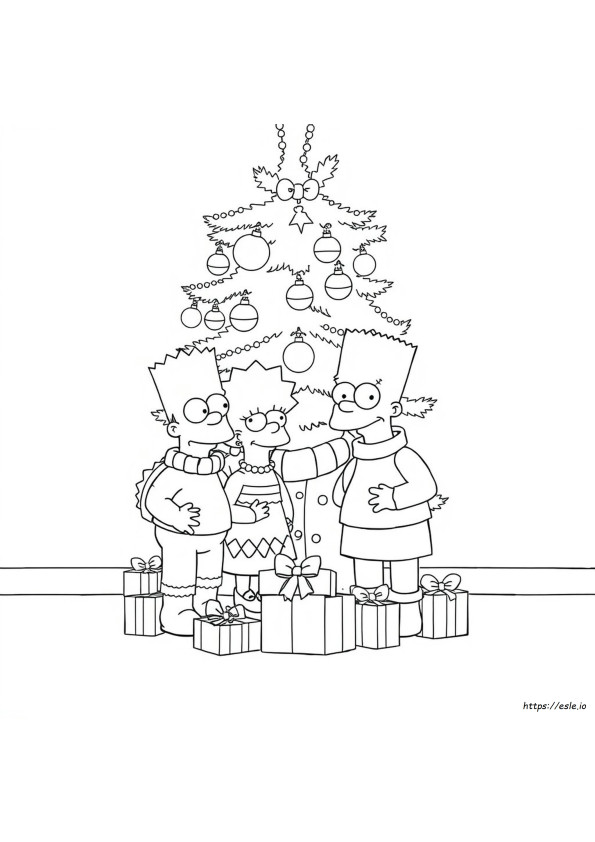 Simpsons Christmas Colouring