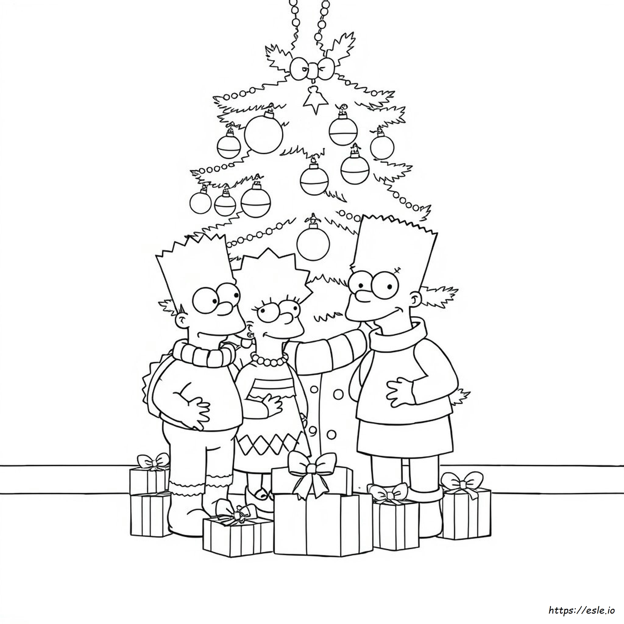 Navidad De Los Simpson Para Colorear