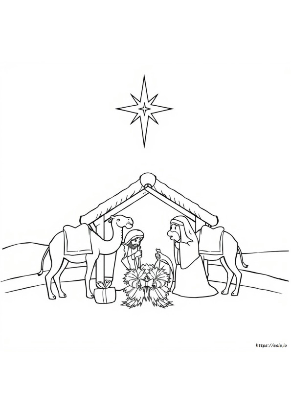 Bethlehem Colouring Page