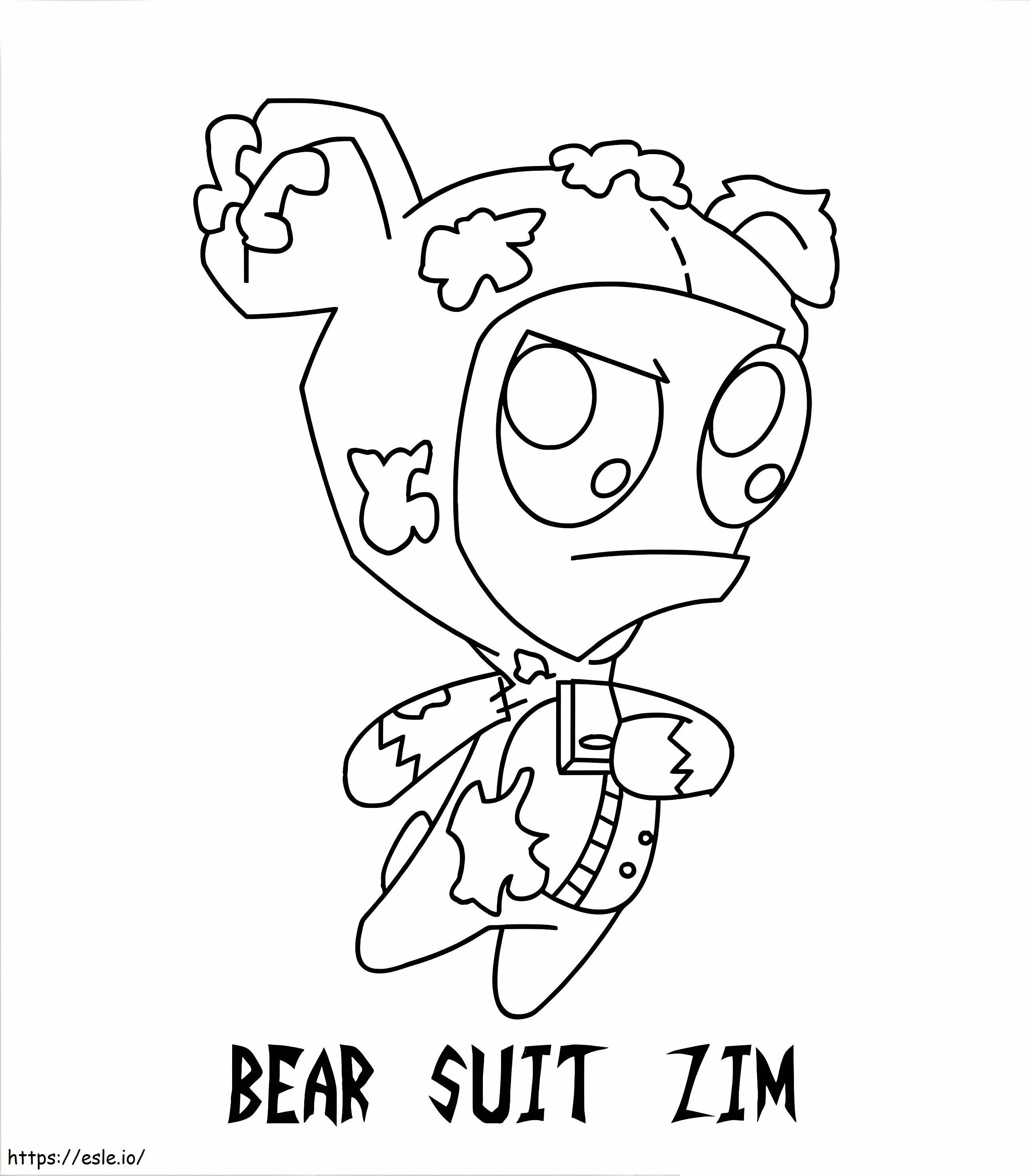 Bear Suit Zim coloring page