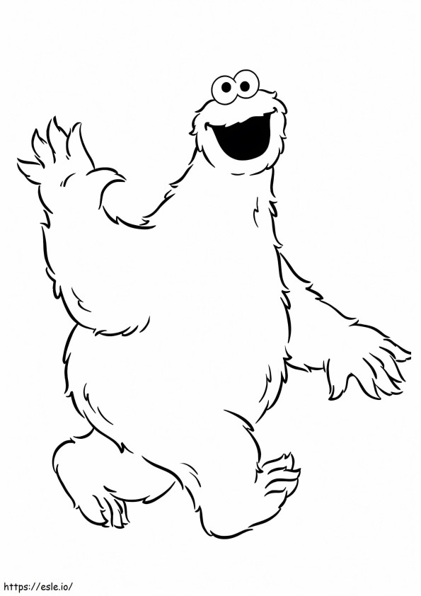 Cookie Monster Smiling coloring page