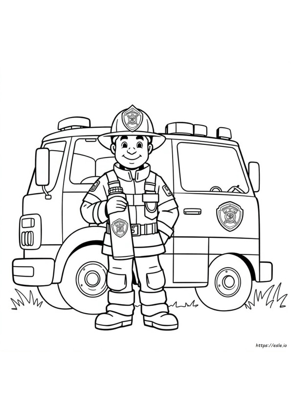 Emblema De Bombeiro Para Colorir