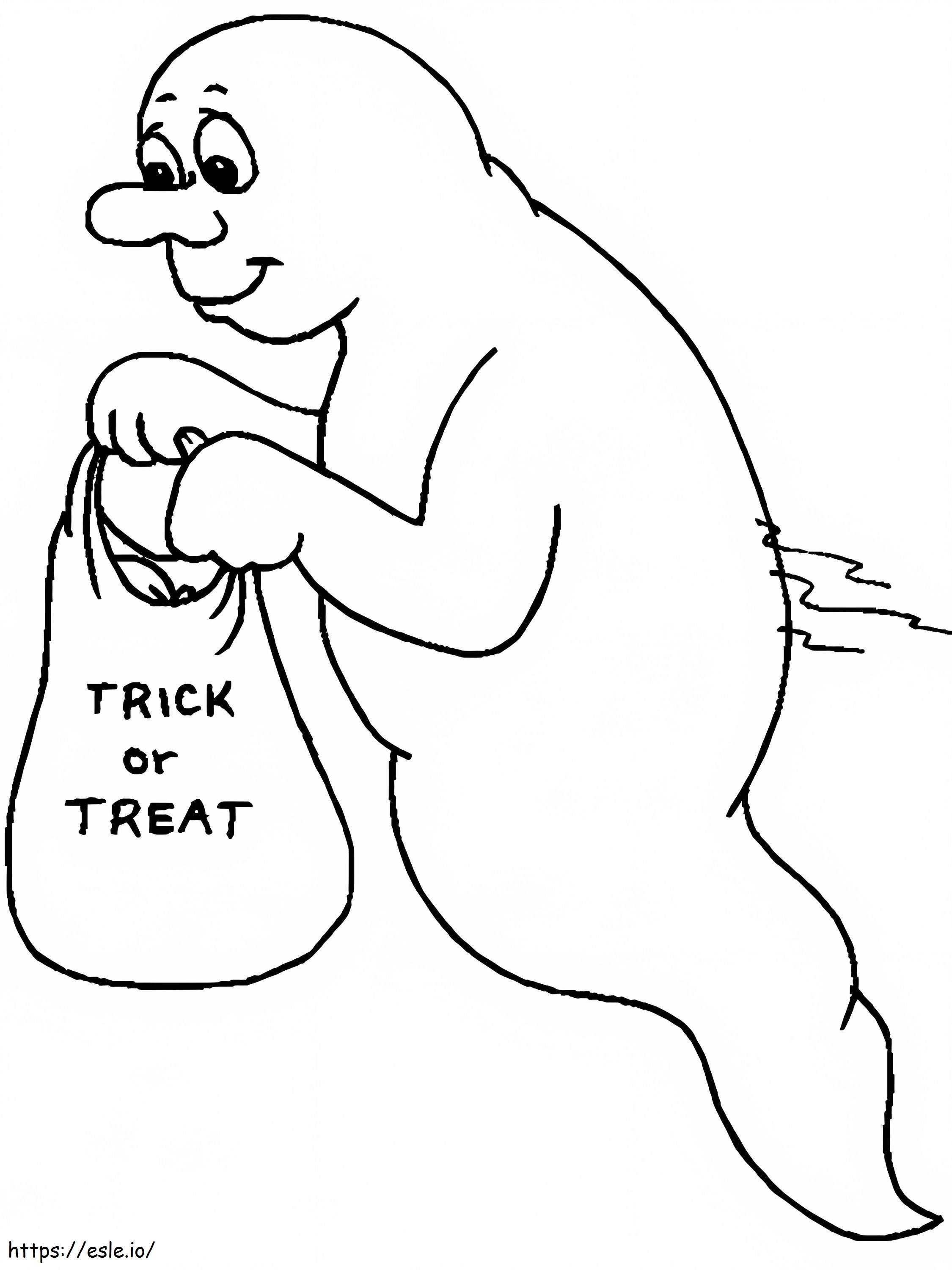 Goofy Ghost Goes Trick Or Treating coloring page