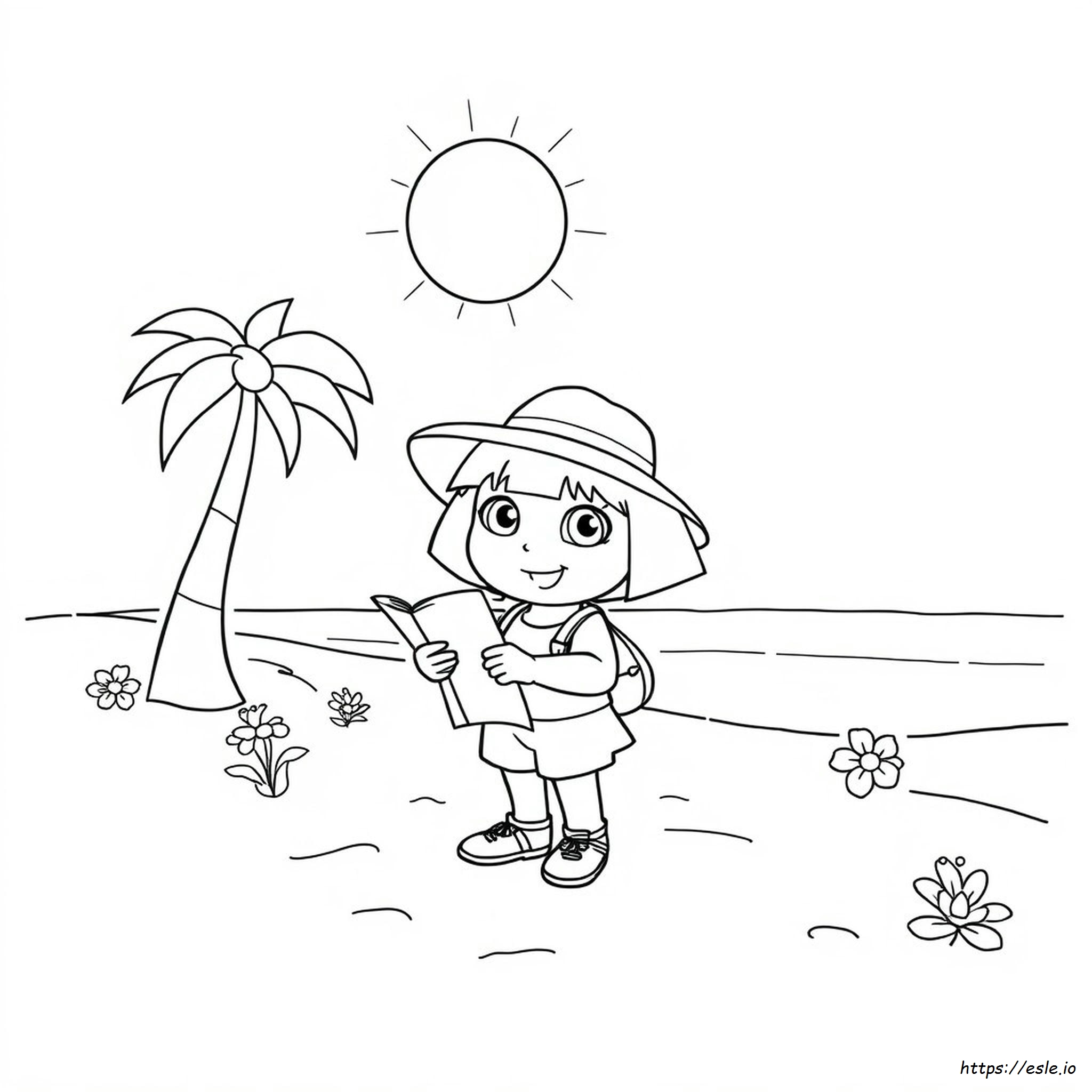 Dora Summer Coloring Pages