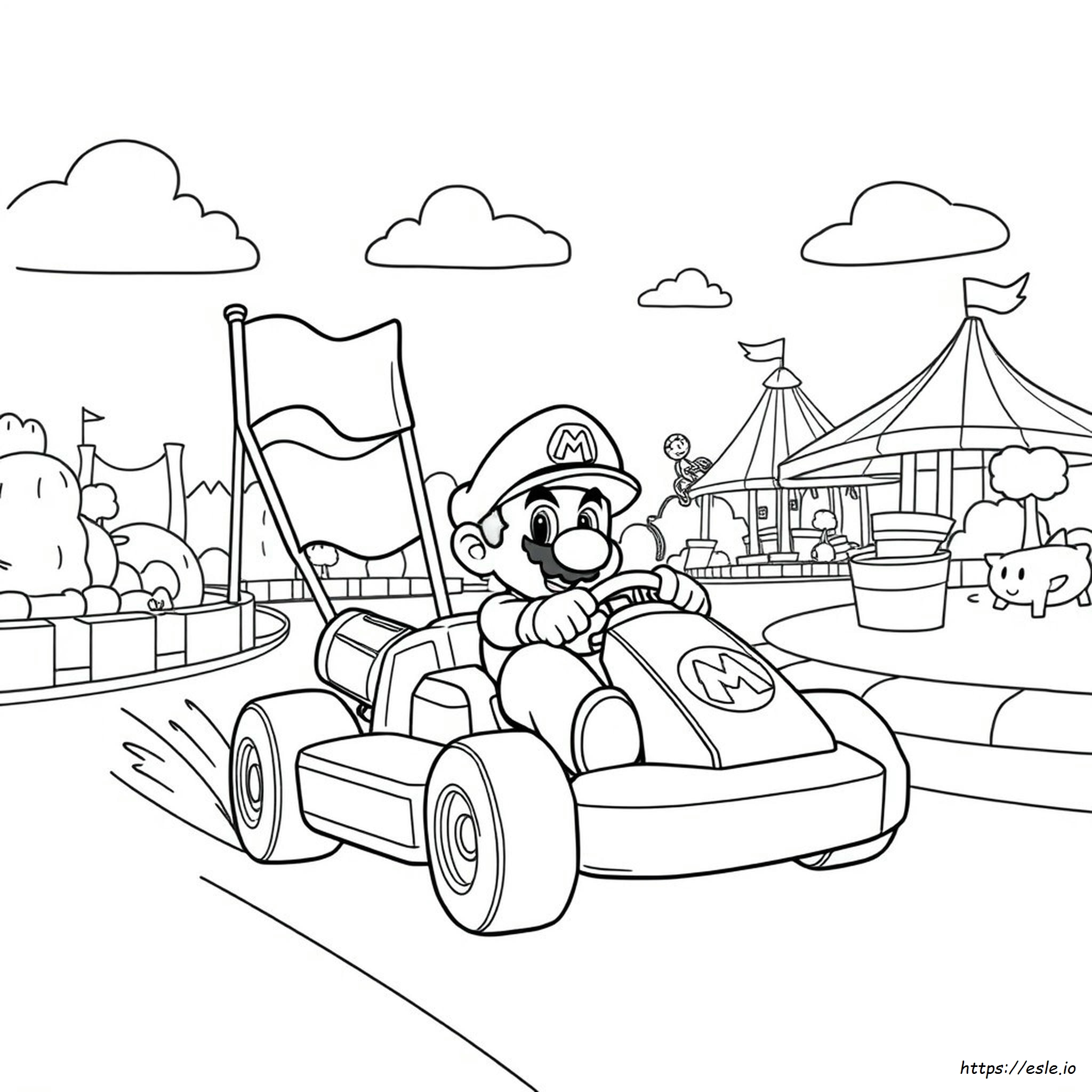 Mario Cart Coloring Sheet