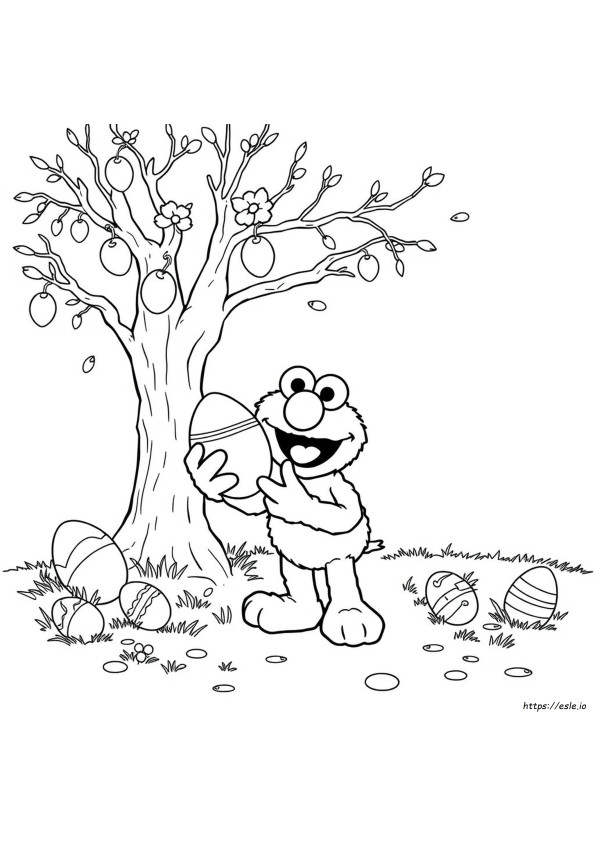 Elmo Paskalya Boyama Sayfaları