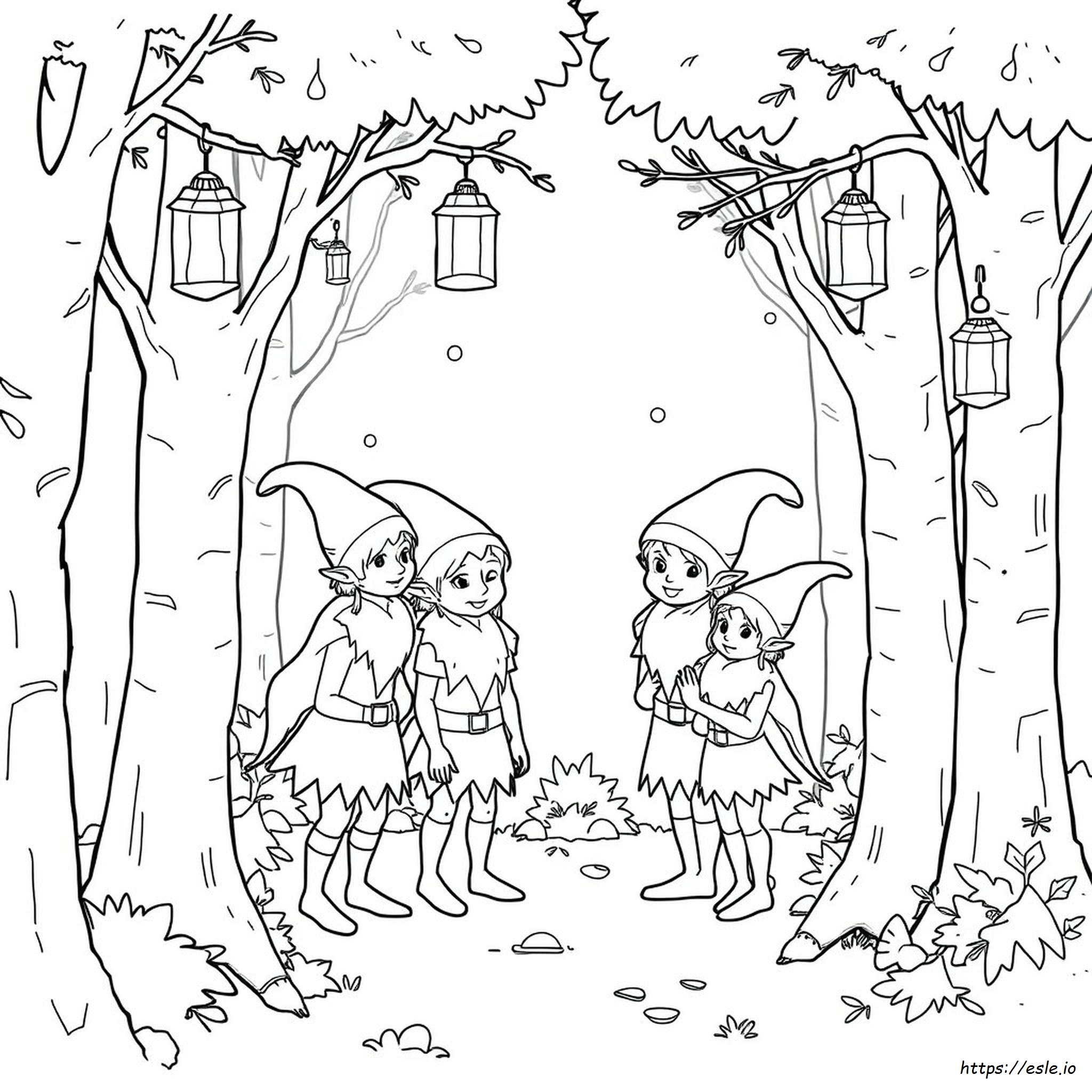 Elves Colouring Pages Printable