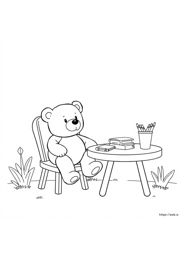 ぬいぐるみくまのぬりえ