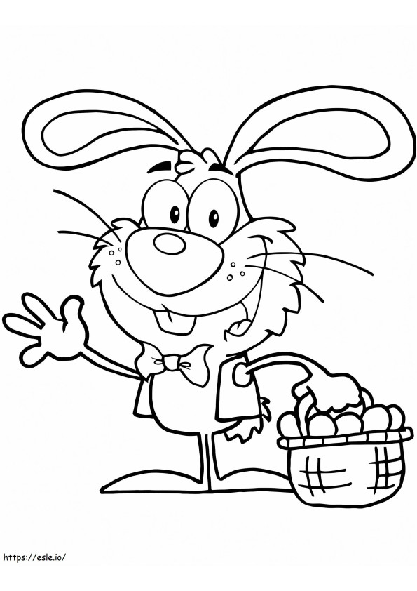 Bunny With Easter Basket coloring page