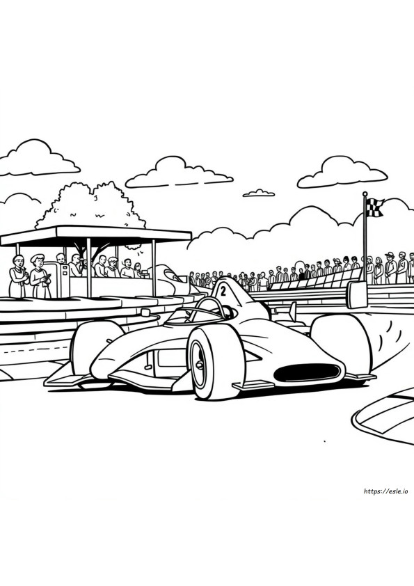 Racecar Colouring Page