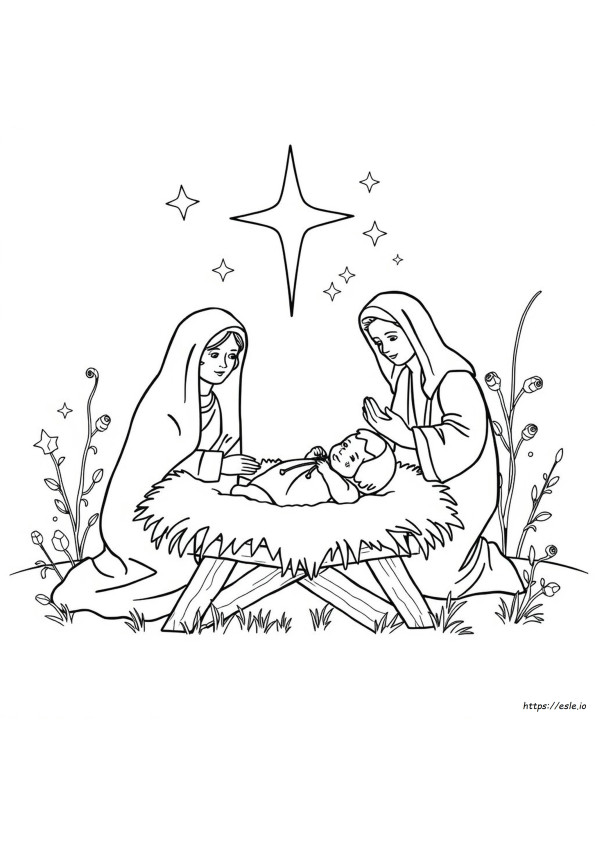 Christmas Manger Coloring Sheet