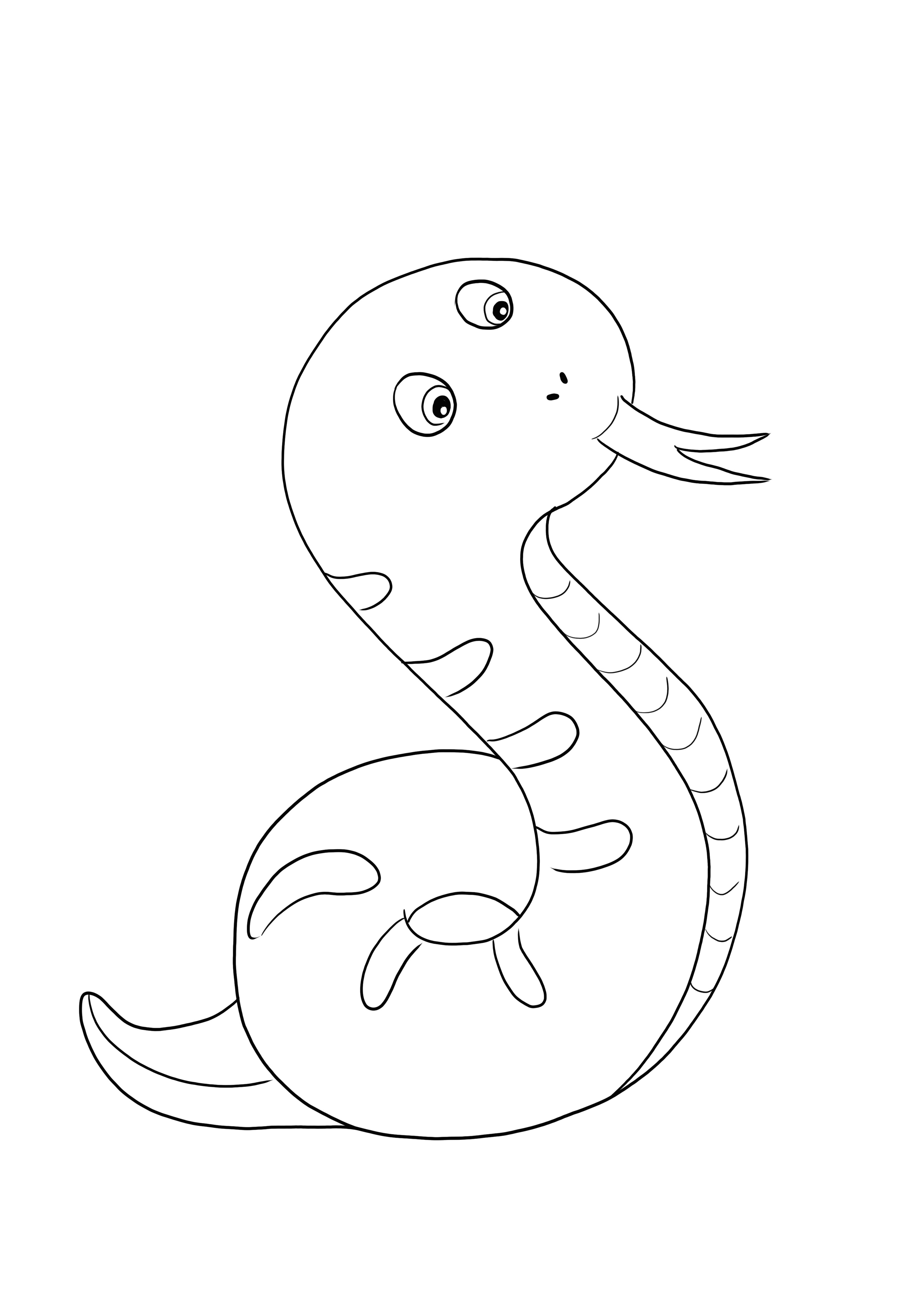 Serpente Emoji da stampare e colorare per un'immagine gratuita per tutti i bambini