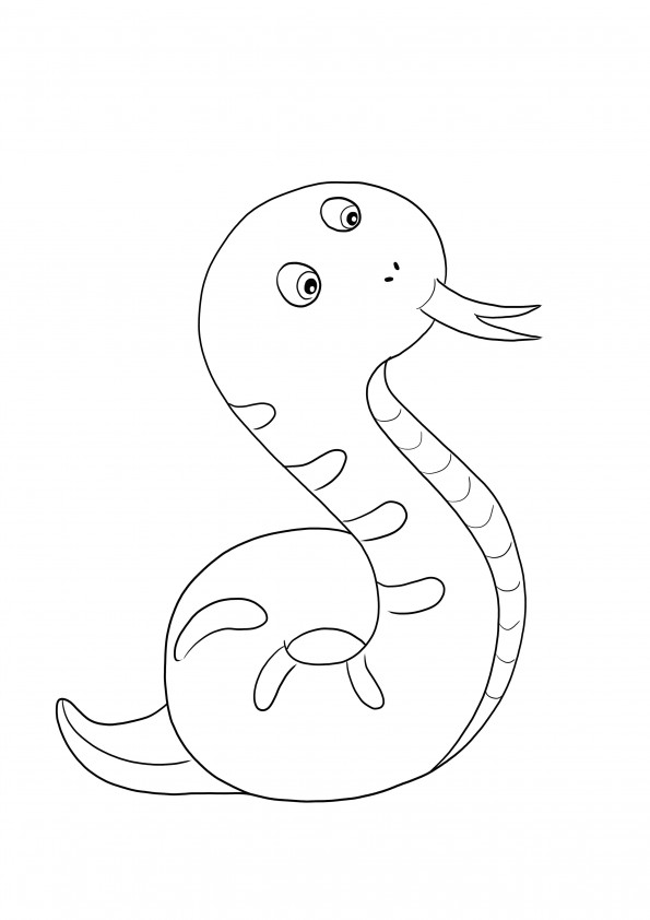 Snake Emoji to print and color for free image for all kids