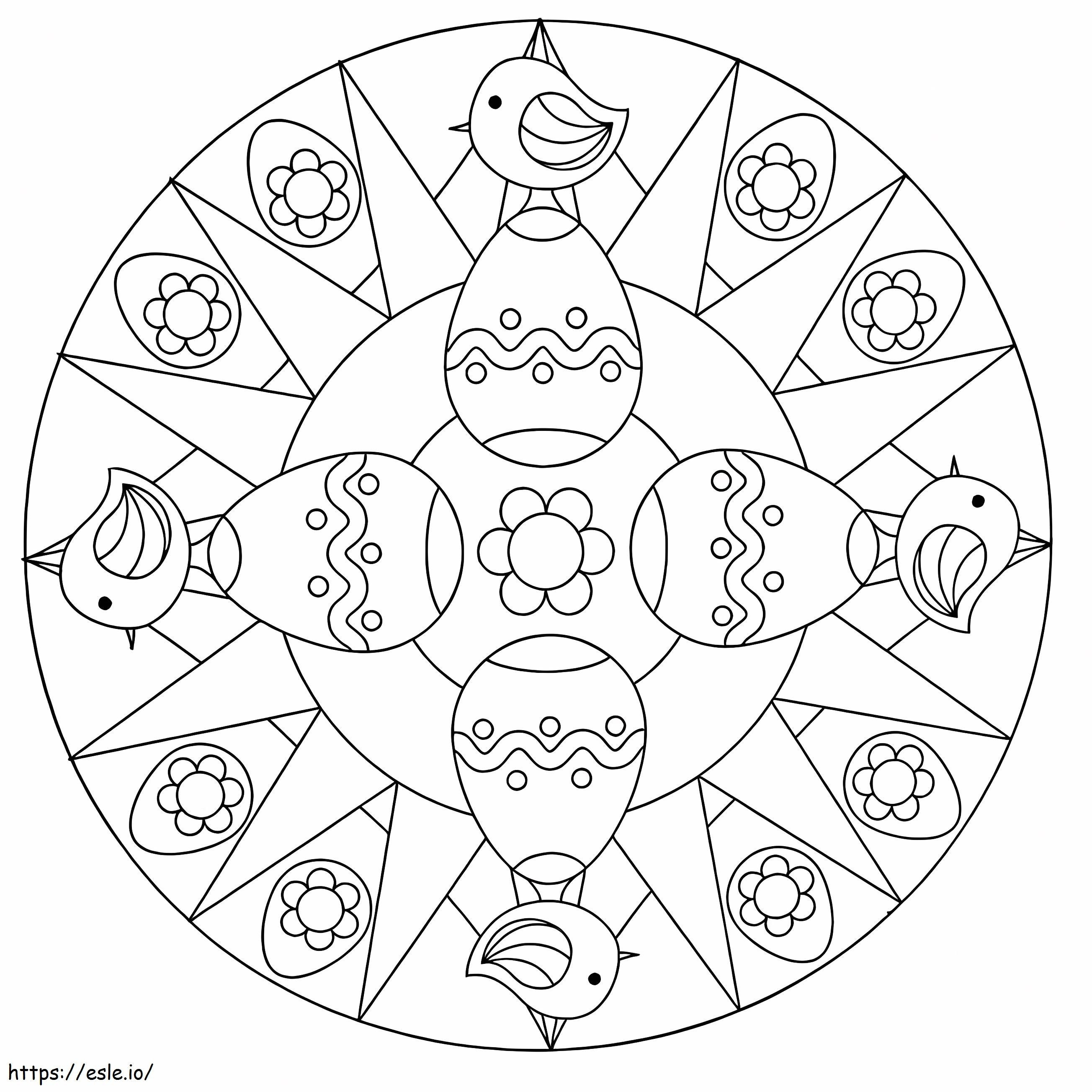 Mandala de Paște de colorat
