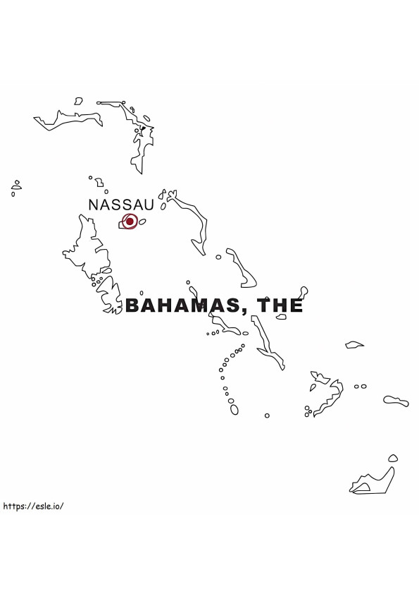 Coloriage Carte des Bahamas à imprimer dessin