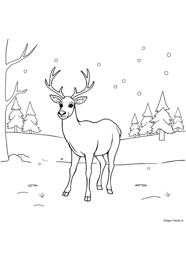 Rusa Musim Dingin Gambar Mewarnai