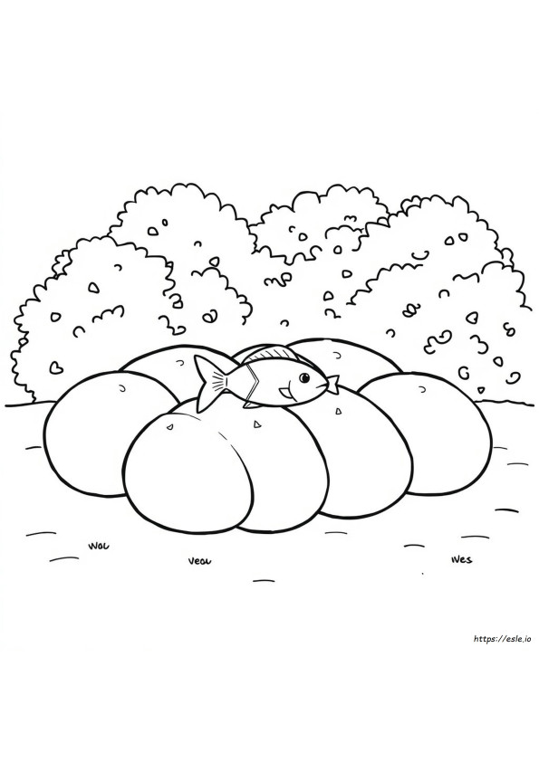 5 Pães E 2 Peixes Para Colorir Para Imprimir