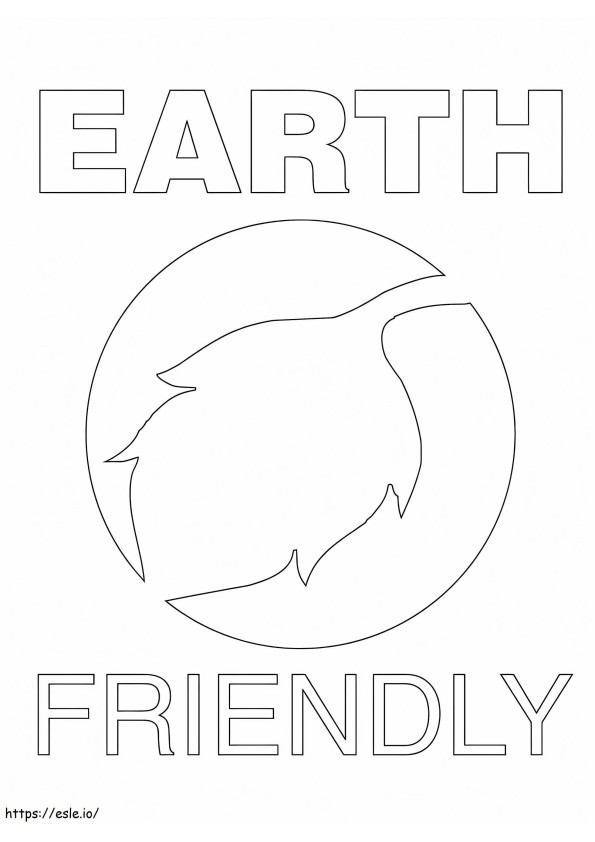 Earth Friendly -merkki värityskuva