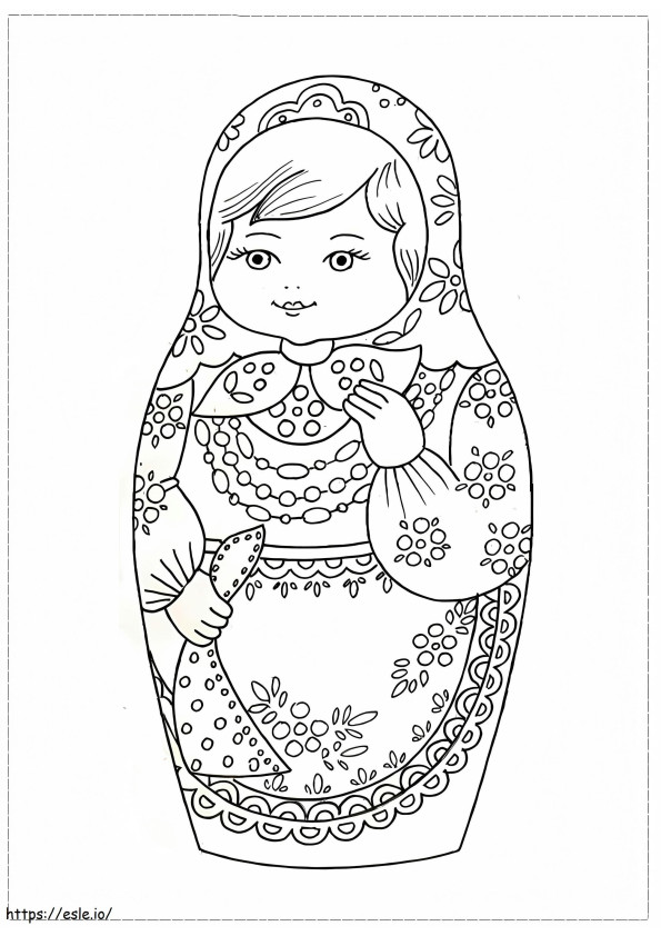 Bambola russa matrioska 11 da colorare