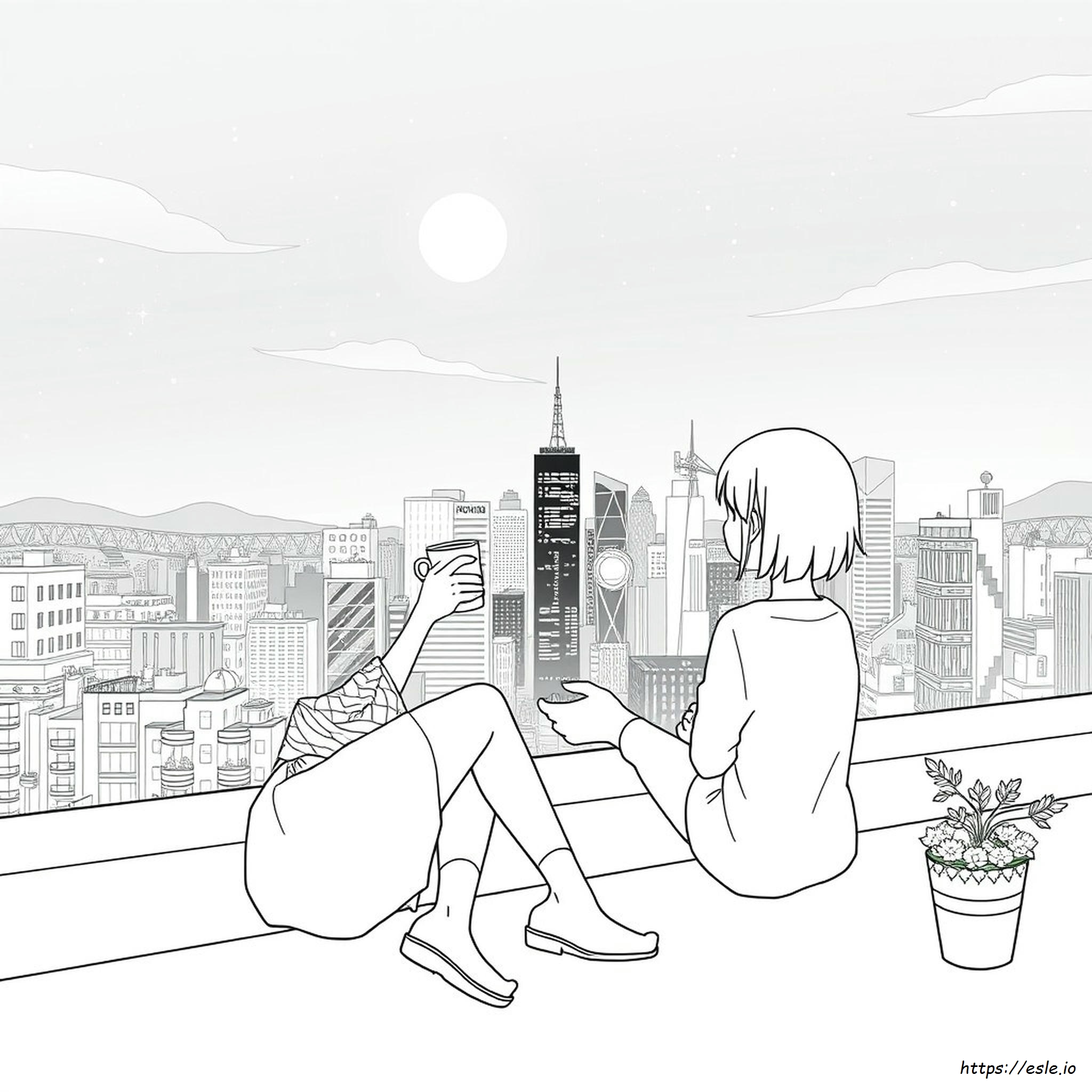 Anime Schwarz-Weiß Ausmalbilder