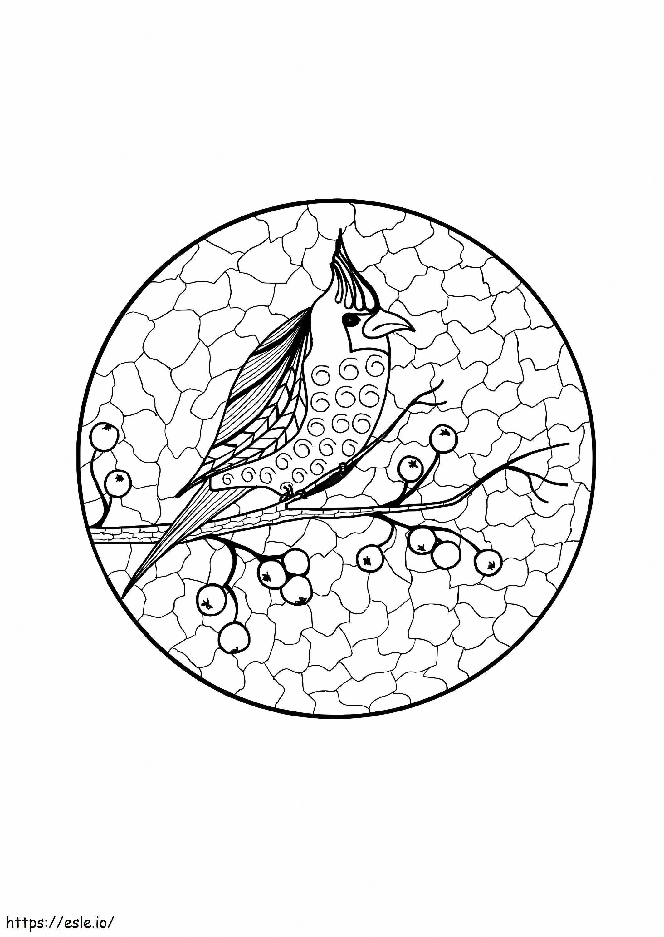 Coloriage Branche Cardinal Adulte à imprimer dessin