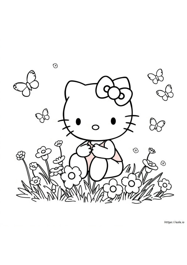 Hello Kitty Bahar Boyama Sayfaları