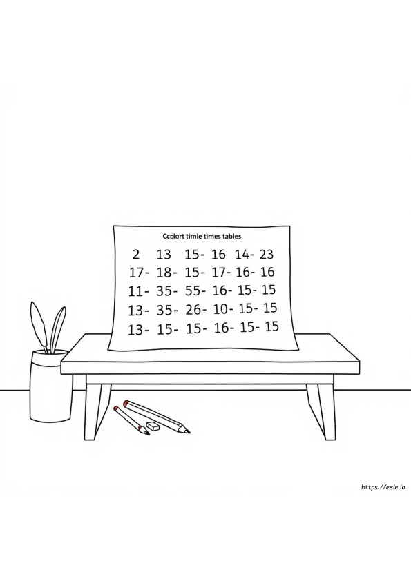 Times Tables Colouring In