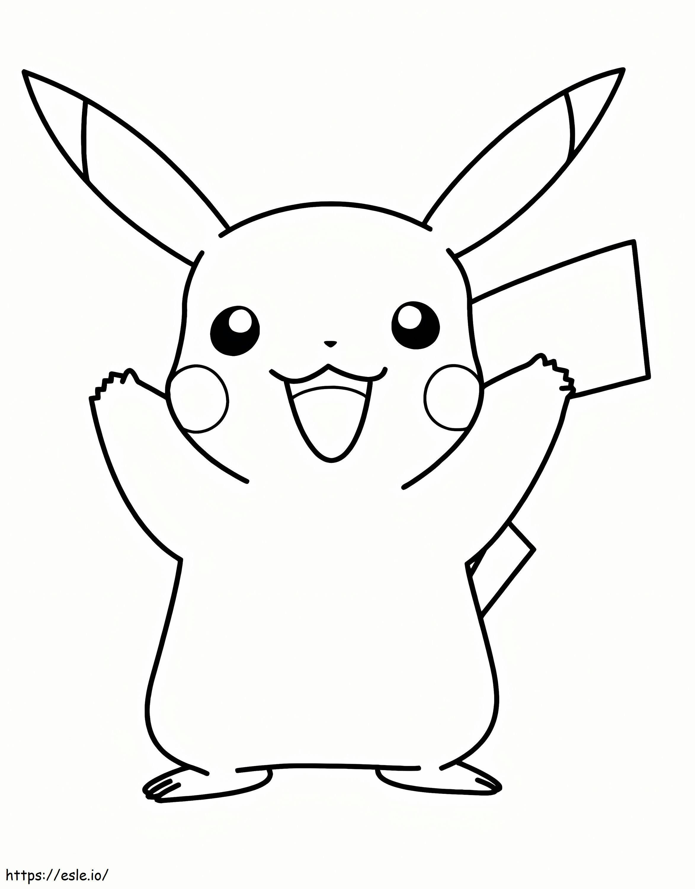 Pikachu está feliz para colorir
