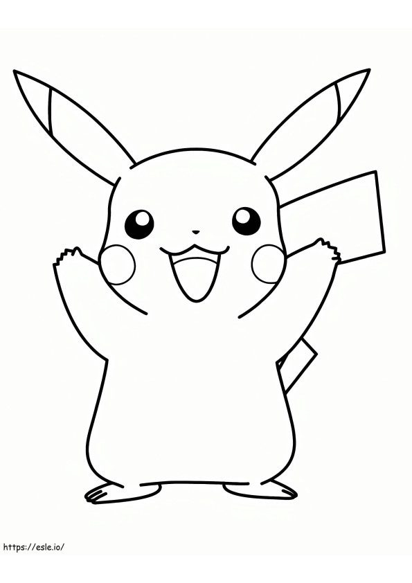 Pikachu es feliz para colorear