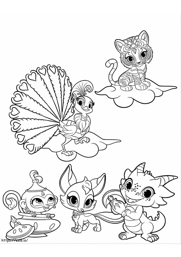 _Shimmer and Shine Coloring Book Arts Pages Animals Free Chance The Rapper to Print para colorear