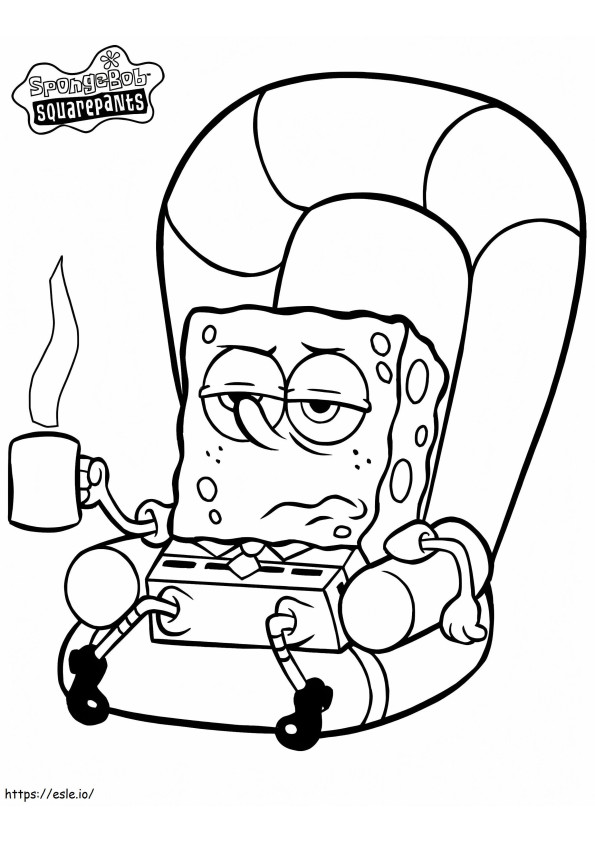 Lazy Spongebob coloring page