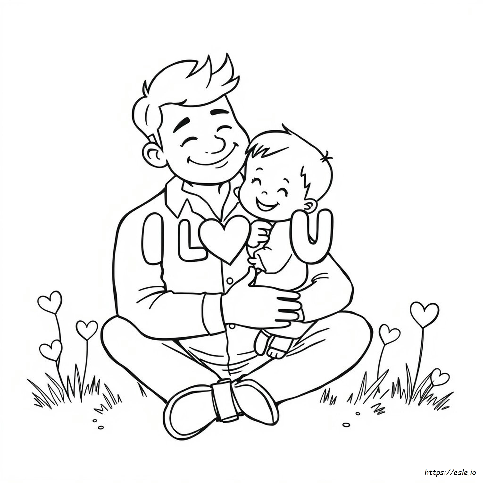 I Love You Dad Colouring Pages