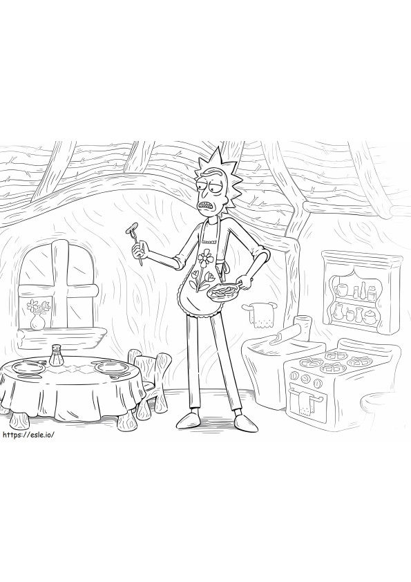 Rick In The Kitchen coloring page