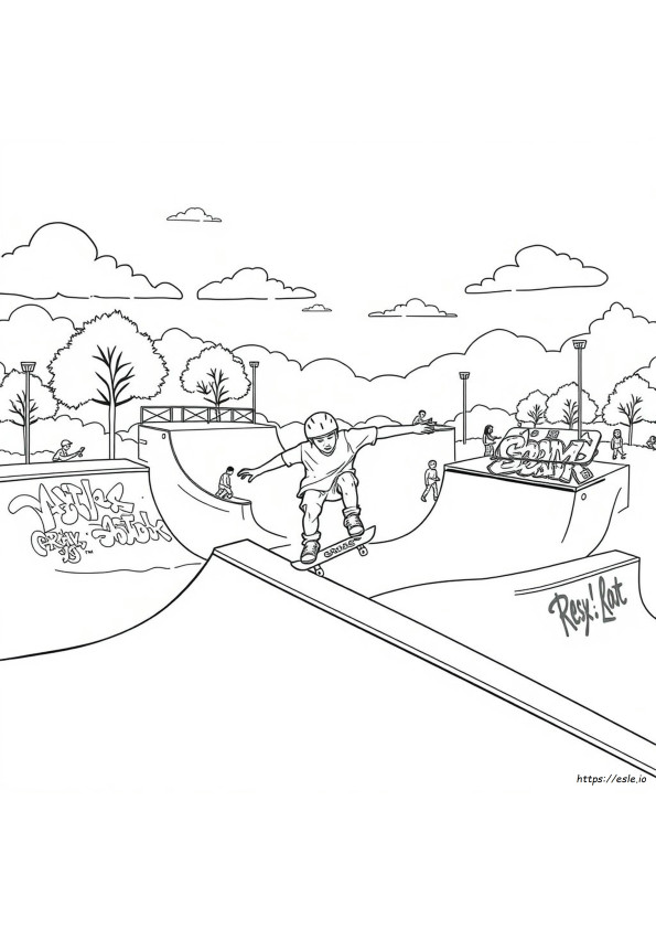 Skate Park Coloring Pages