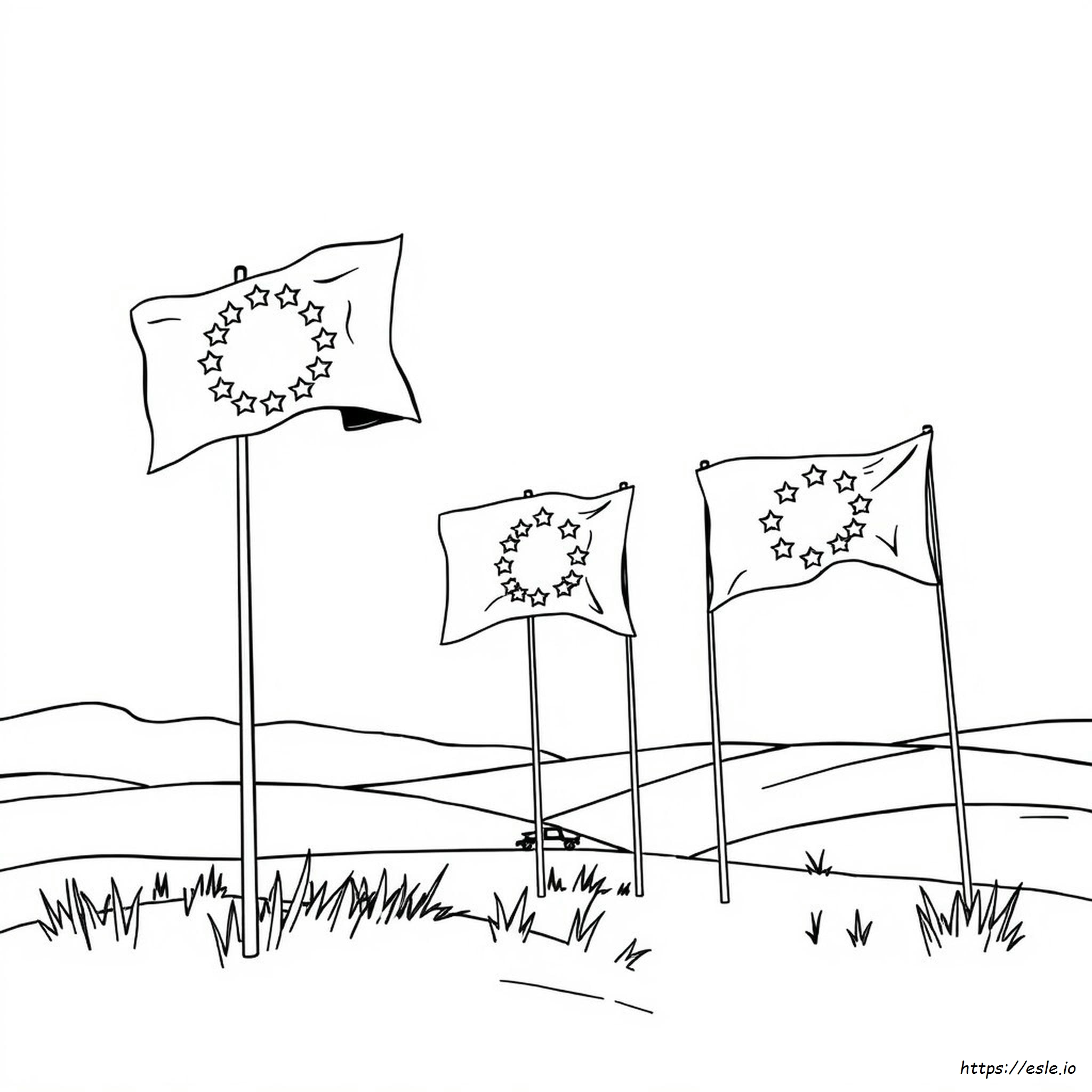 European Flags Colouring Pages