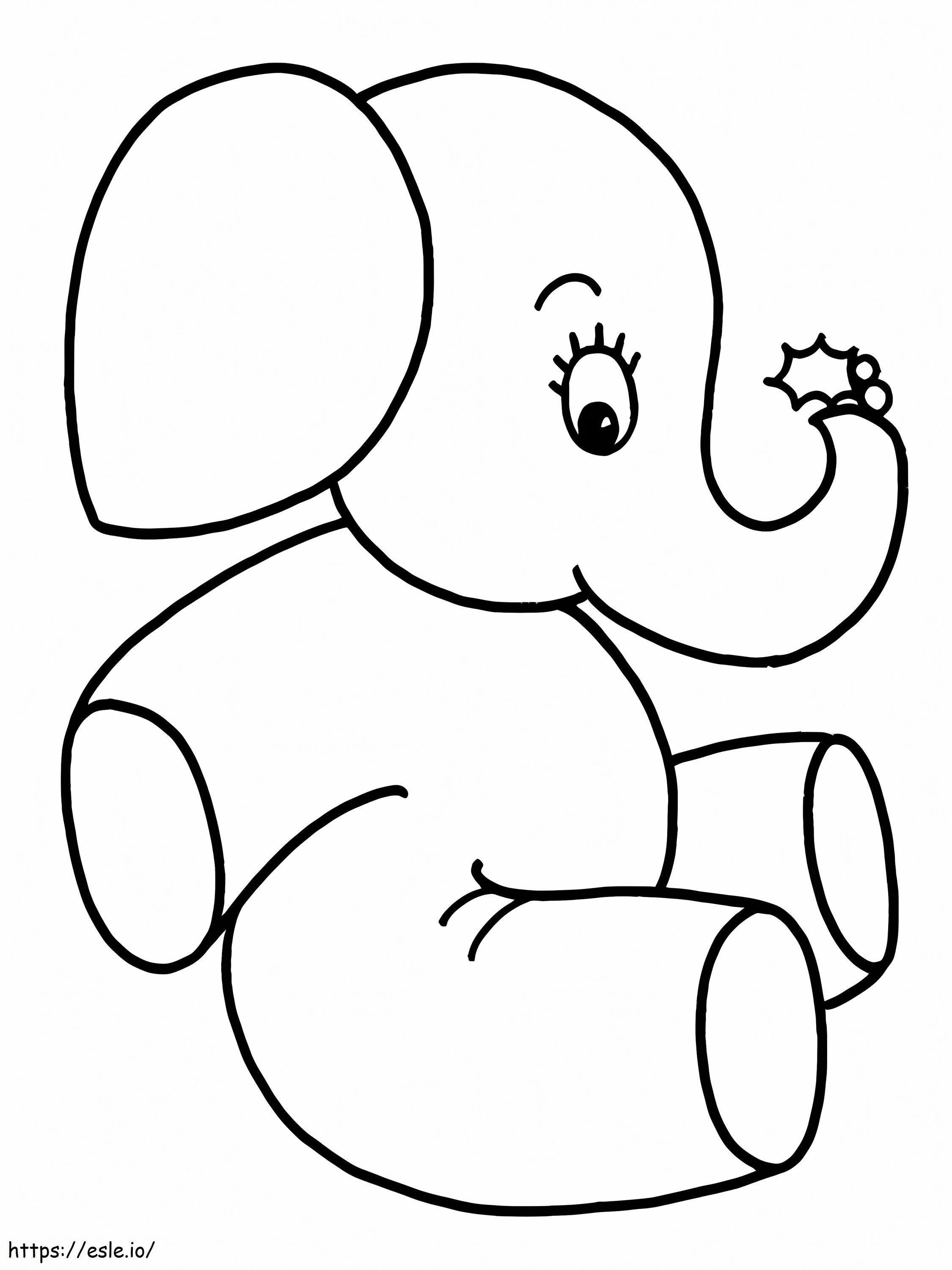 Coloriage Éléphant Mignon à imprimer dessin