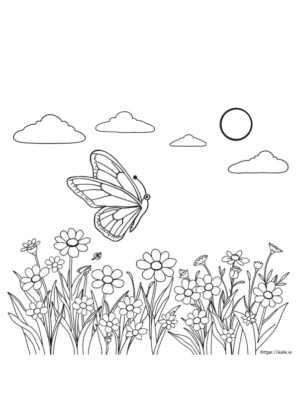 Beautiful Butterfly Drawing Flower Butterfly Coloring Pages