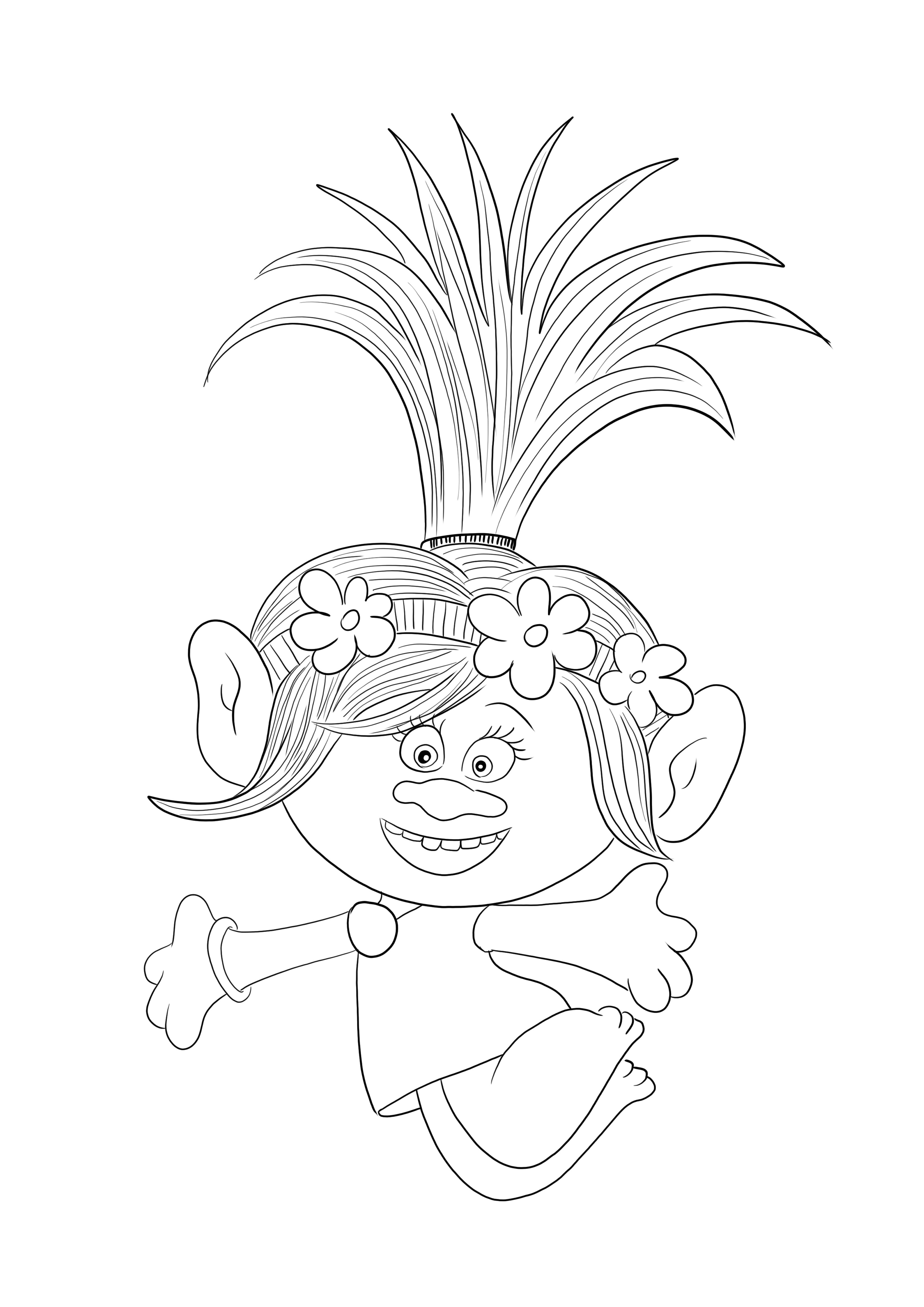 Desenhos para colorir da Princesa Poppy Trolls - Desenhos para colorir  grátis para imprimir