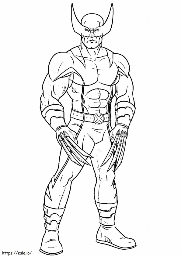 Wolverine em pé para colorir