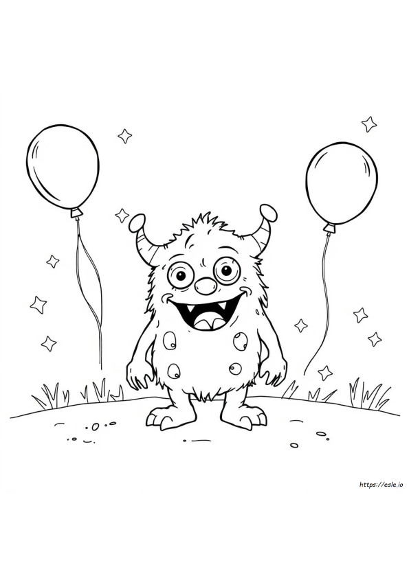 おもしろモンスターのぬりえ